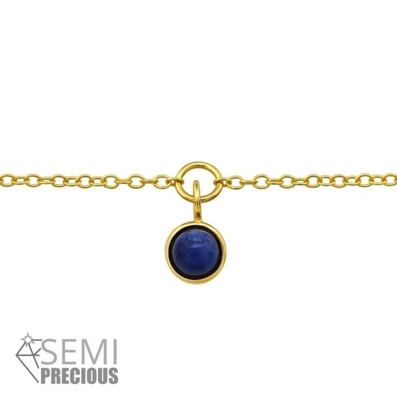 14k Gold Sodalite Dainty Bracelet - Picture 1 of 13